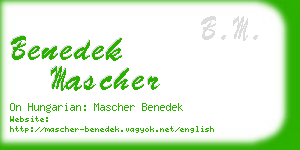 benedek mascher business card